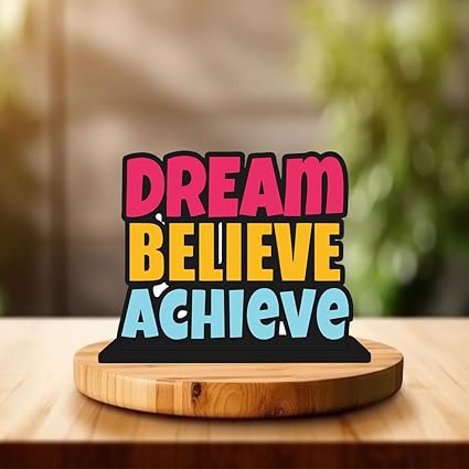 300Sparkles Wooden Showpiece Motivational Quotes for Study Table | Kids Room | Office Desk | Home Decoration | Living Room | Modern Gifting Showpiece Item WS-06
