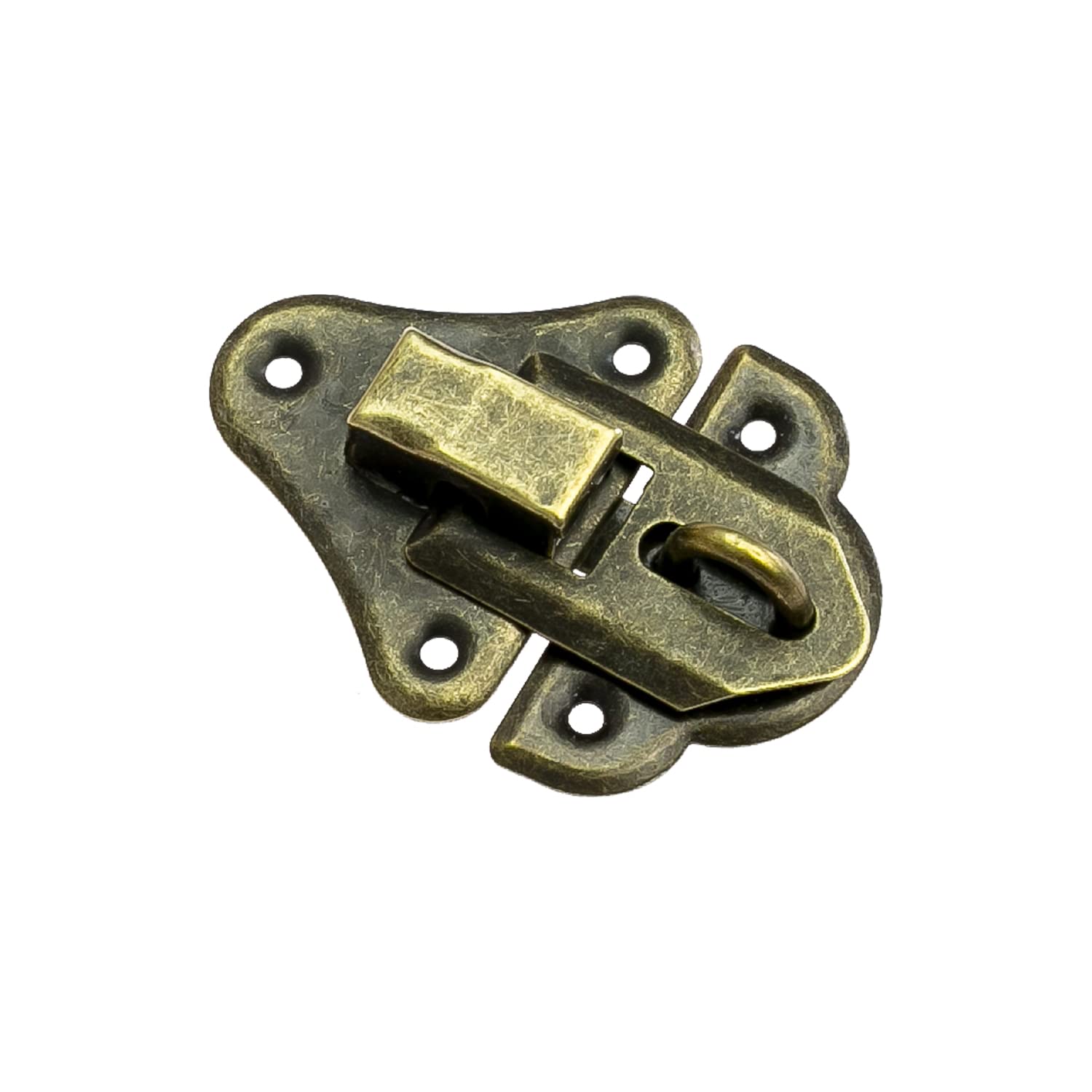 HMF 6495 Vintage zapięcie zaciskowe z oczkiem na zamek | 35 x 50 mm | brąz