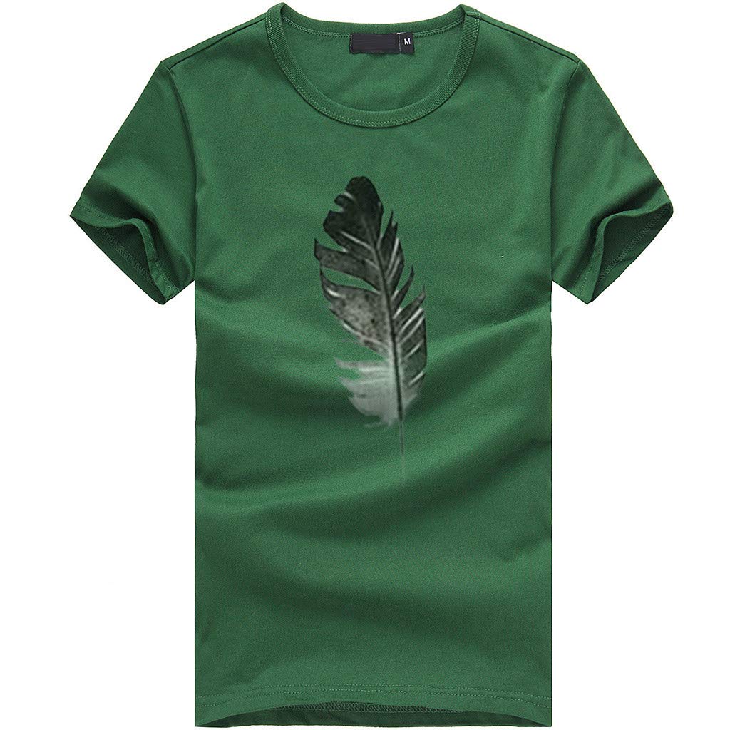 FankleWomen's T Shirt Sale Ladies Short-Sleeved Blouse Leaf Print O-Neck Tops