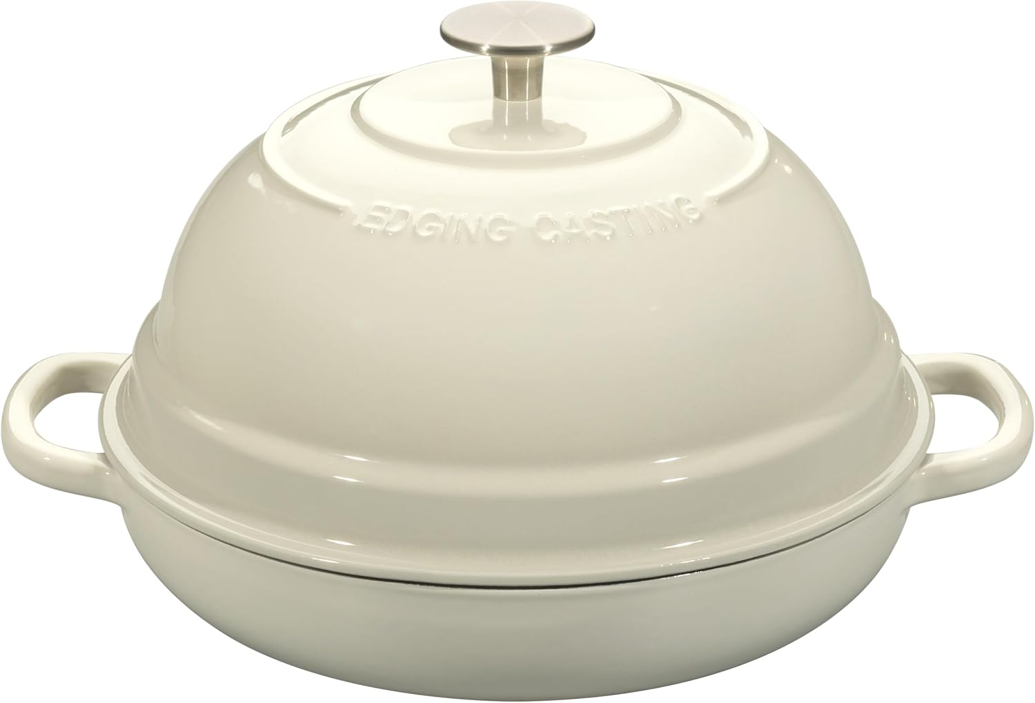 Enameled Cast Iron Dutch Oven Pot with Lid, Round Bread Oven for Homemade Sourdough Bread Baking, 6 Quart, White 6QT White