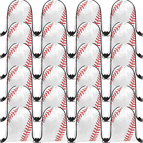 Eccliy 24 Pcs Baseball Drawstring Bag Sports Gym Drawstring Baseball Goodie Favor Gift Sack Bags for Adults
