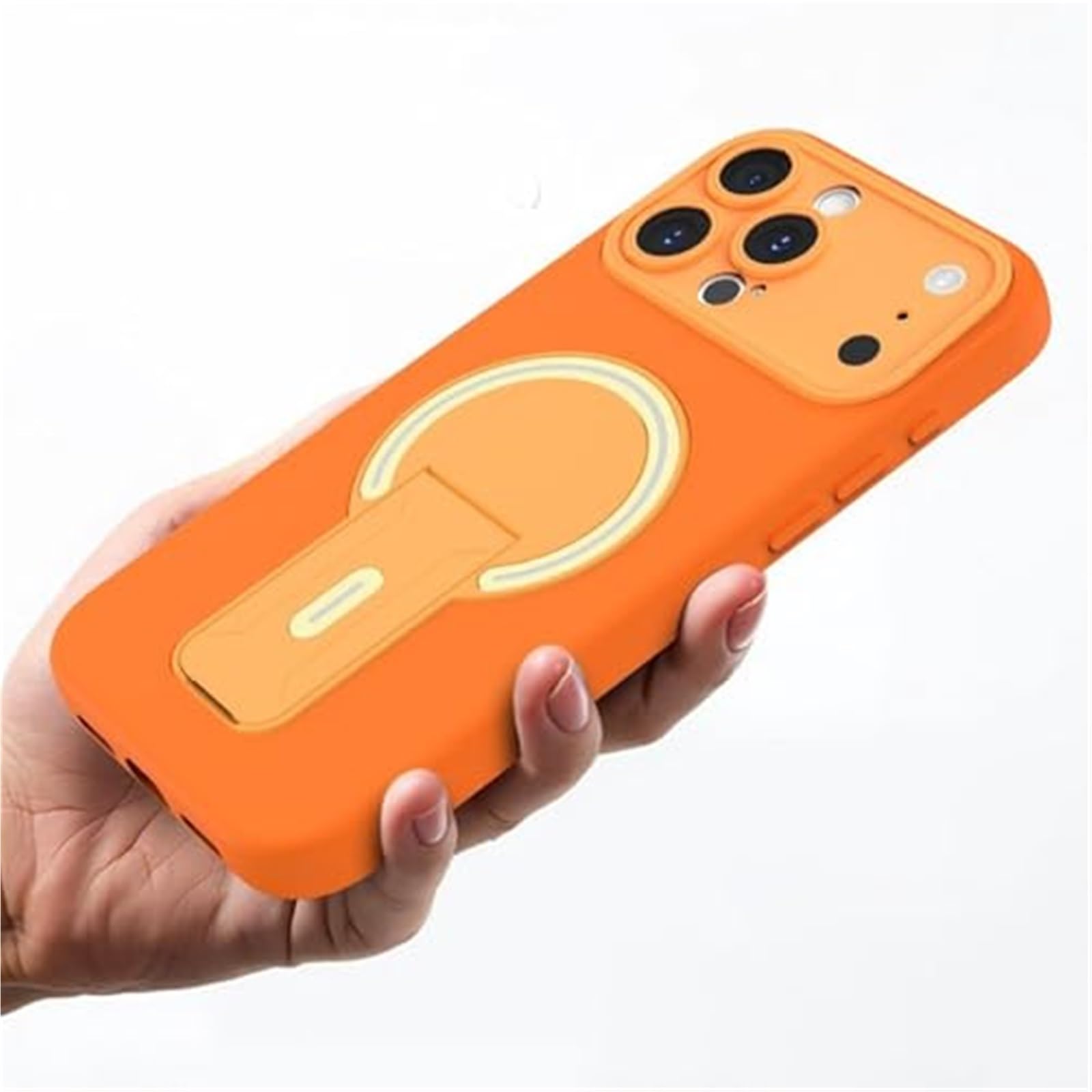 Etui do iPhone'a 17 Pro Max/17 Pro/17 Air/17, silikonowa obudowa z podpórką do ładowania bezprzewodowego, ochrona przed upadkiem, osłona ochronna na aparat, czarne, 17 Pro Max)