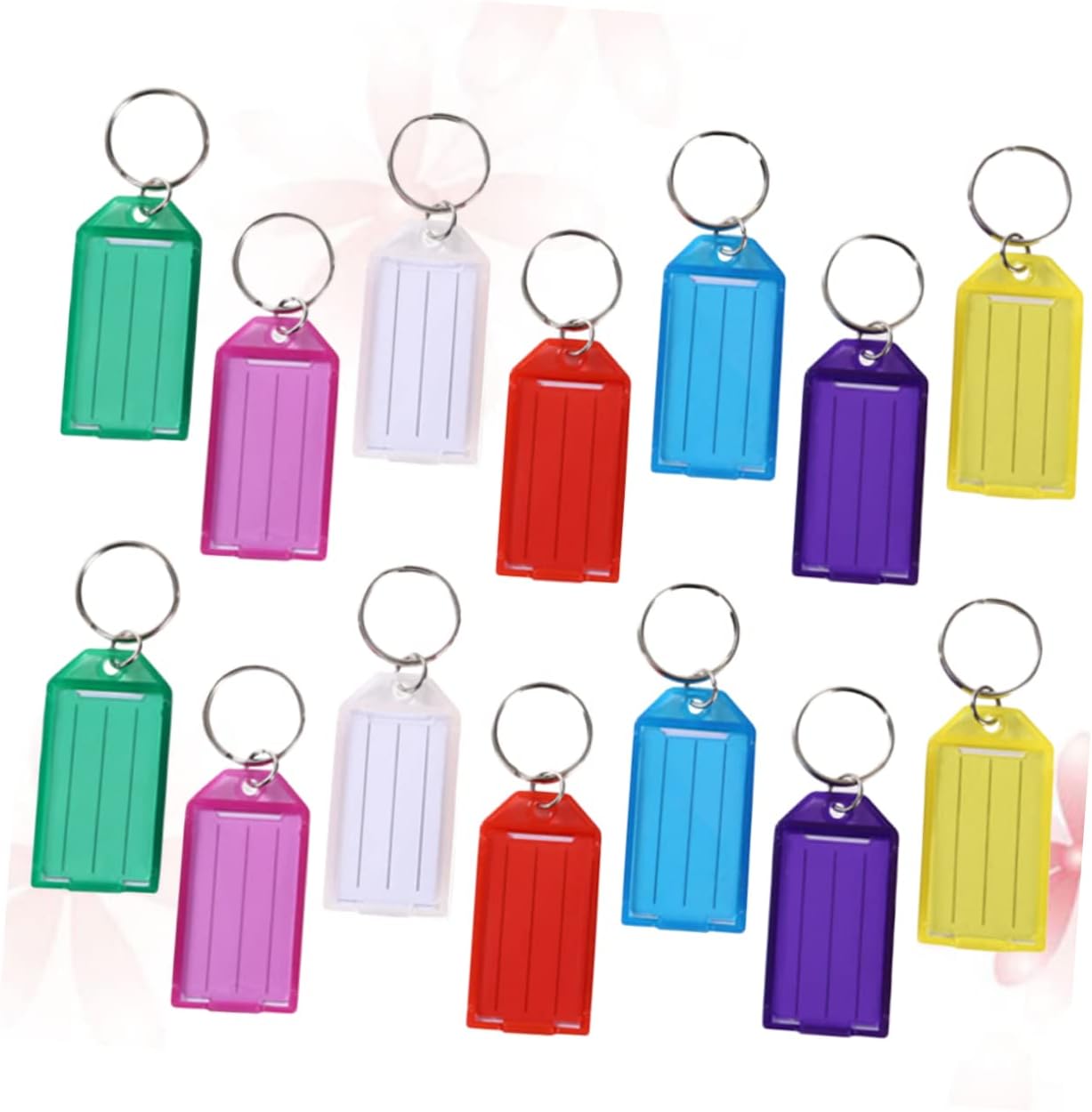 NOLITOY 50pcs Colorful Luggage Tags with Label Window Durable Key Id Tags for Easy Identification Mixed Colors Keyring Fobs for Keys Luggage and More