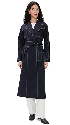 ALIGNE Womens Elsa Trench Coat Navy 10