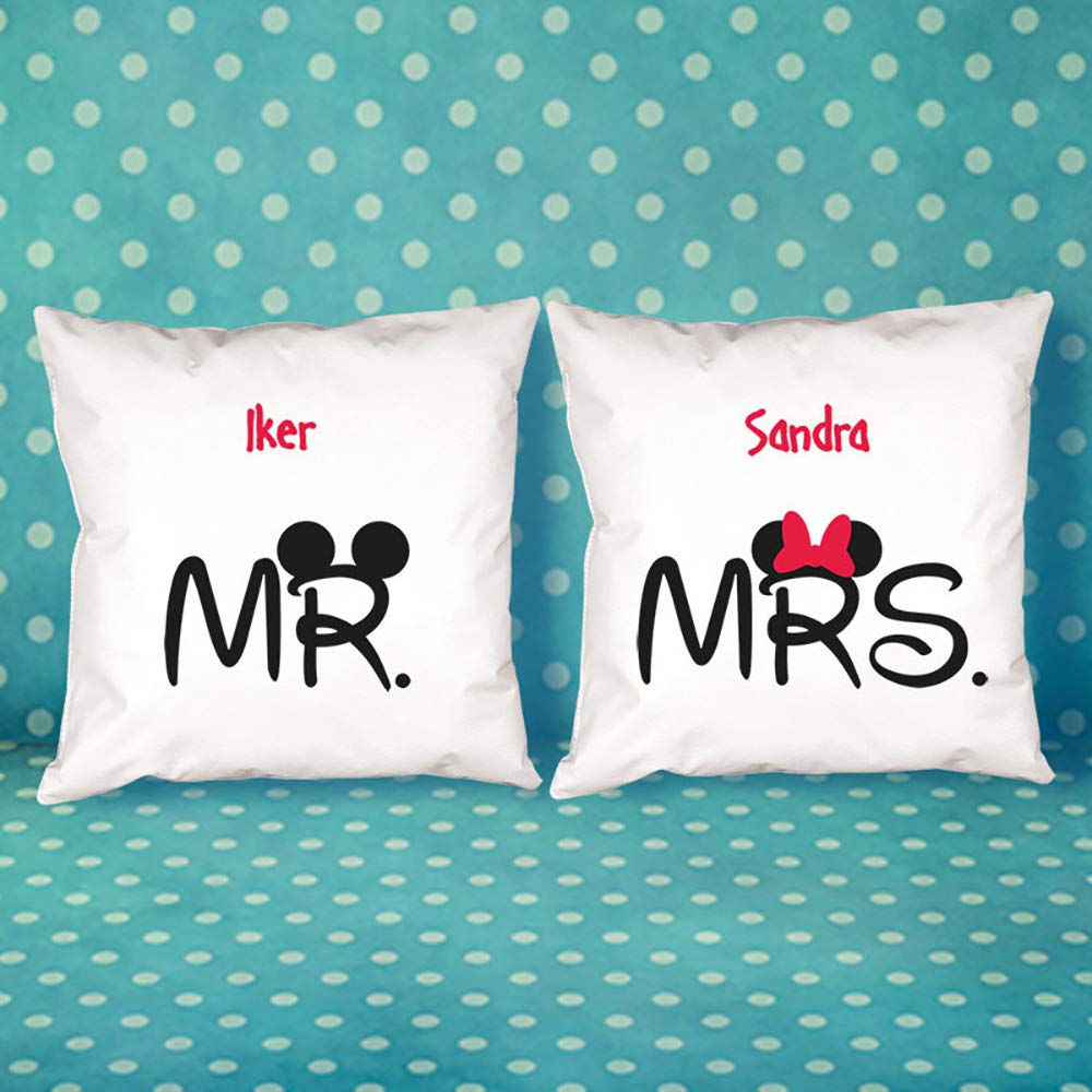 CALLE DEL REGALO Pack de 2 Cojines Personalizados para Parejas