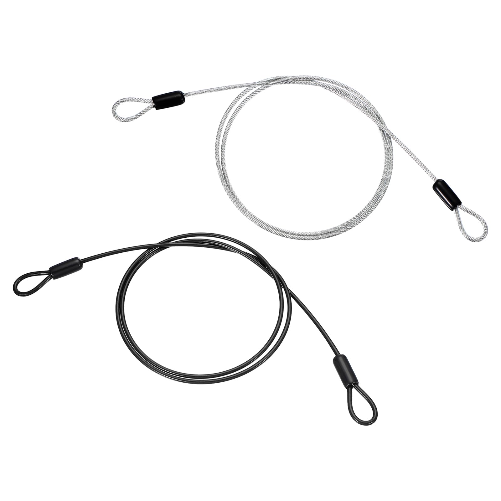 PATIKIL 2 Pcs 1/8" Dia Vinyl Coated Stainless Steel Cable with Loops