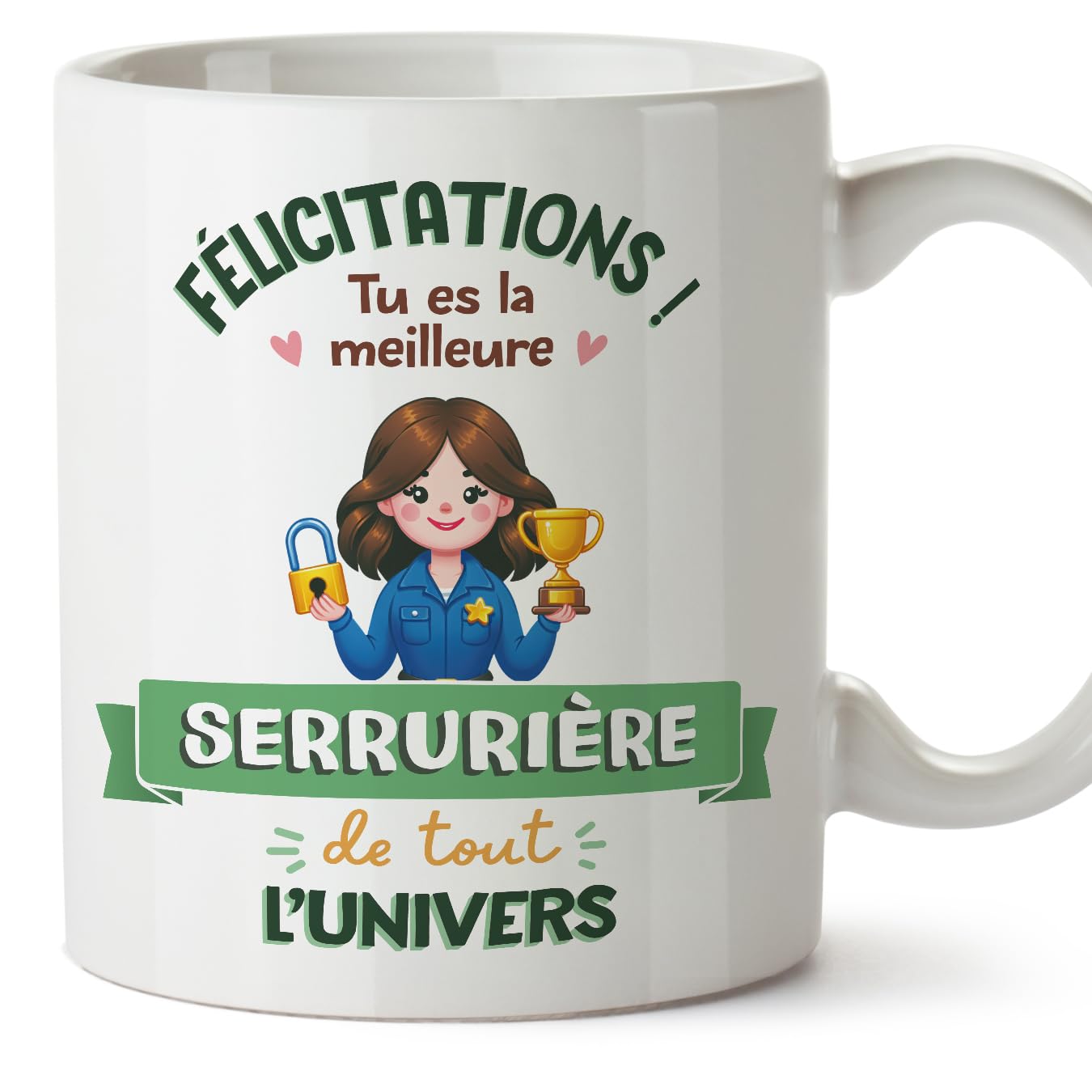 MUGFFINS Locksmith Woman Mug - in French - Meilleur Univers Trophée - Funny Gift for Colleagues - Ceramic 11oz Mug — image 1