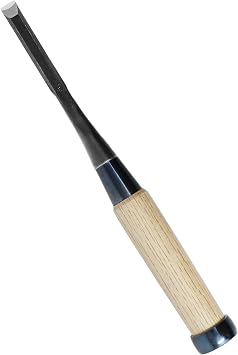 KAKURI Japanese Mortise Chisel for Woodworking 3/8" 9mm, Made in JAPAN, Wood Chisel Oire Nomi, Razor Sharp Japanese High Carbon Steel Blade, White Oak Wood Handle