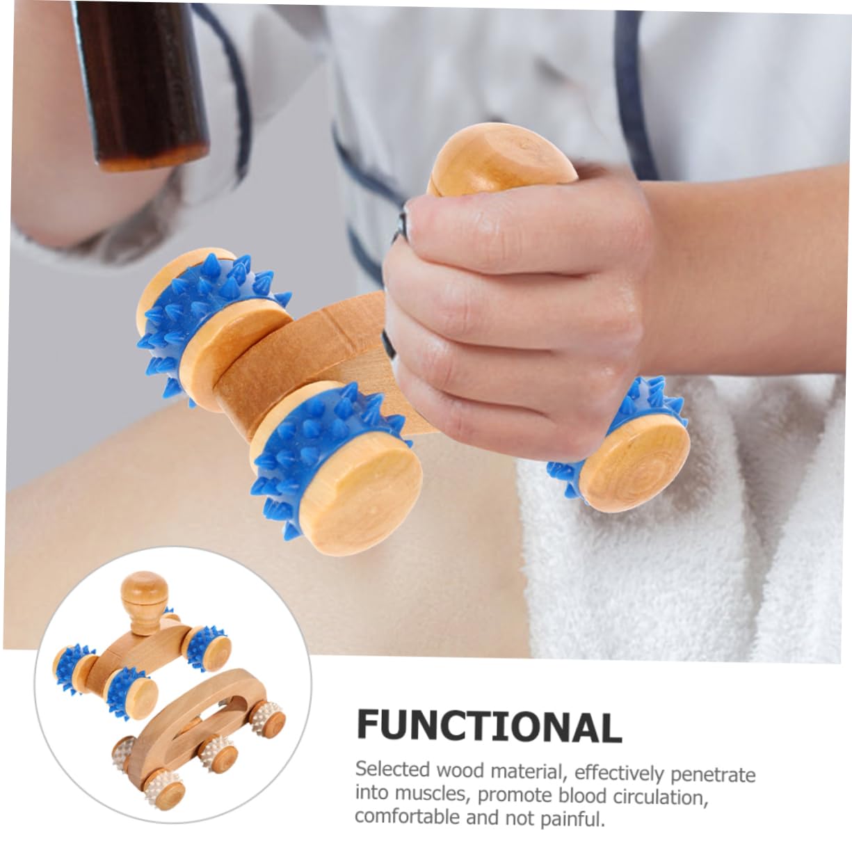 Ipetboom 10piezas Rodillo De Masaje Manual De Madera Para De Masajeador Portátil Para Pies Cuello y Cuerpo Para Relajación y