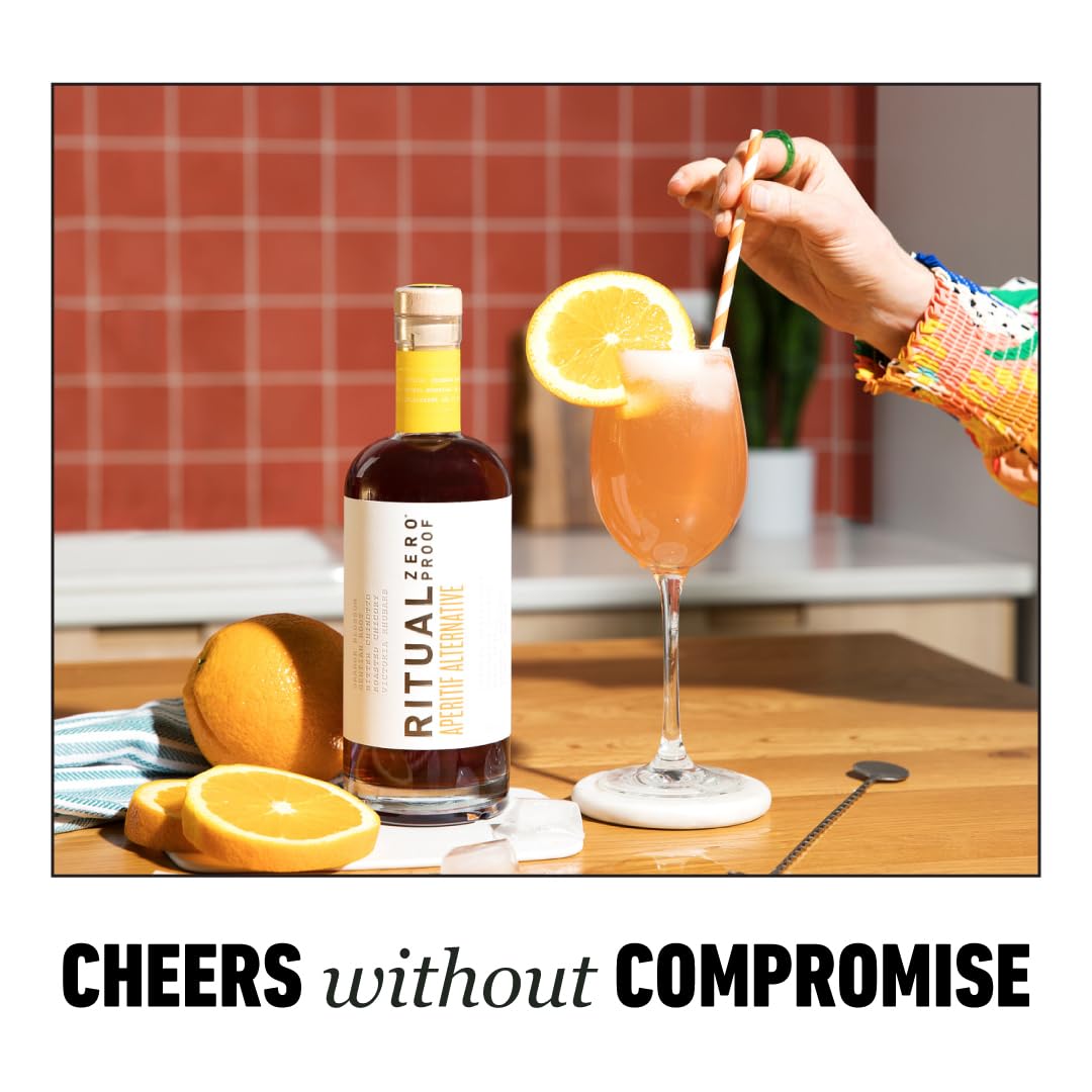 RITUAL ZERO PROOF Aperitif Alternative | Award-Winning Non-Alcoholic Aperitivo & Vermouth Spirit | 25.4 Fl Oz (750ml) | Zero Calories | Made in USA | Make Alcohol Free Cocktails