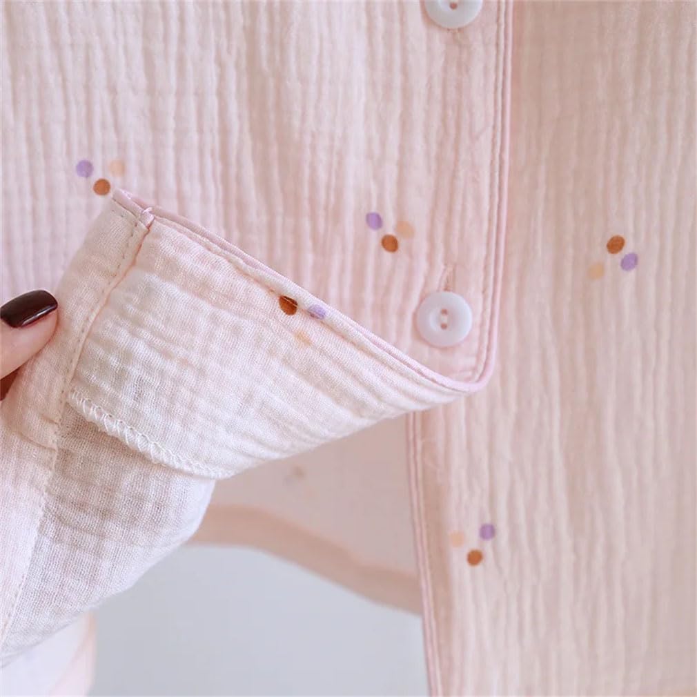 Conjunto de Pijama de algodón de 3 Piezas para Mujer, con Camiseta de Manga Corta con Estampado de Primavera, Pantalones Cortos y pantalón, Ropa de Dormir cómoda (Morado L)