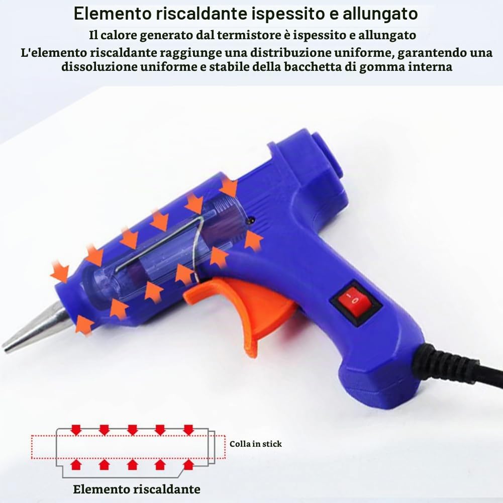 Mini Pistola per Colla a Caldo,Pistola Colla a Caldo Professionale,pistola per colla a caldo,20W con 30 Stick,Utilizzato per fai da te e manutenzione rapida di piccoli artigianato a casa e a scuola