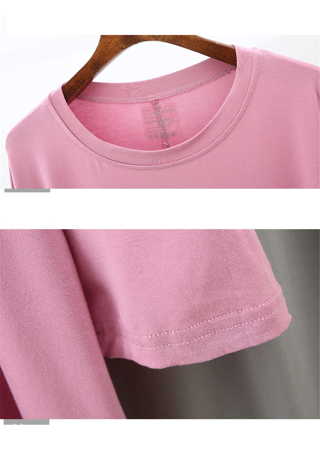 Conjunto de pijama de mujer de color de contraste de algodón cómodo para mujer, Imagen5, talla única