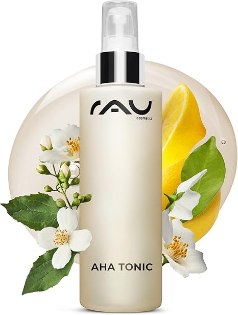 RAU AHA Tonic (6.8 oz) - Refreshing Facial Toner with White Tea and 3 Fruit acids (AHA) - Anti-Aging Toner - Pimple & Blemish Removal - exfoliating Glow Toner