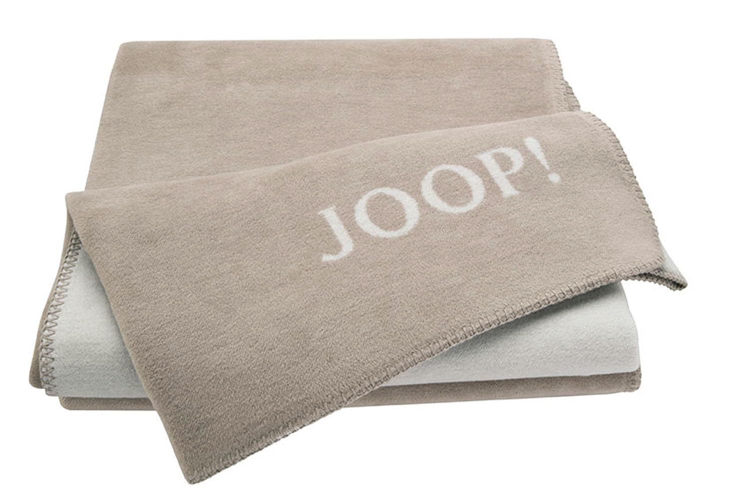 Joop!® Uni-Doubleface I flauschig-weiche Kuscheldecke Sand-Pergament I Wohndecke aus Baumwollmischgewebe in beige I Tagesdecke 150x200cm | nachhaltig produziert in Deutschland I Öko-Tex Standard 100
