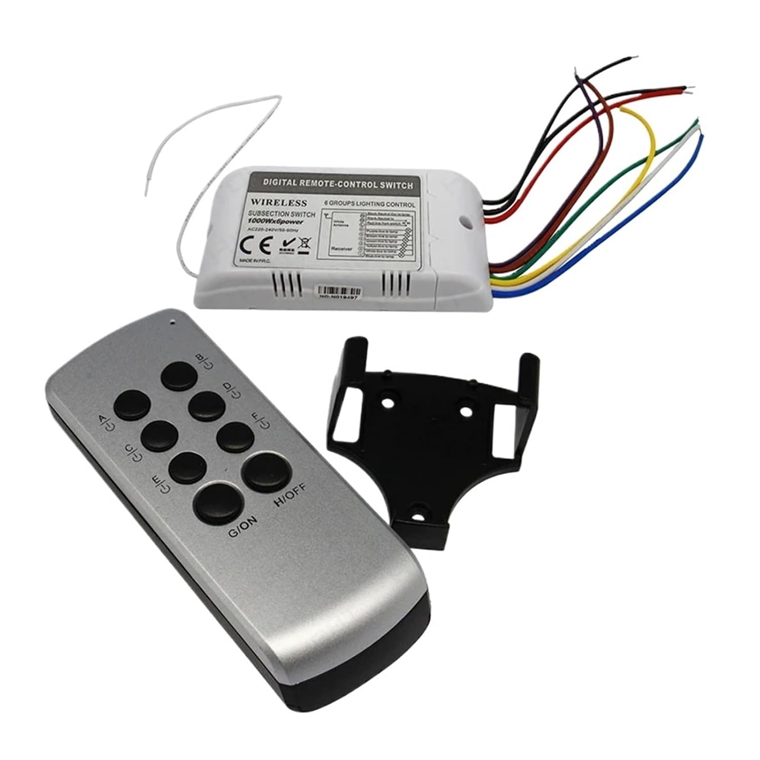 High Voltage 110V 220V 3 4 5 6 Channel Remote Switch Controller 1000W/CH LED Wireless Digital Segmented Remote Control (Color : 220V 4 Channel)