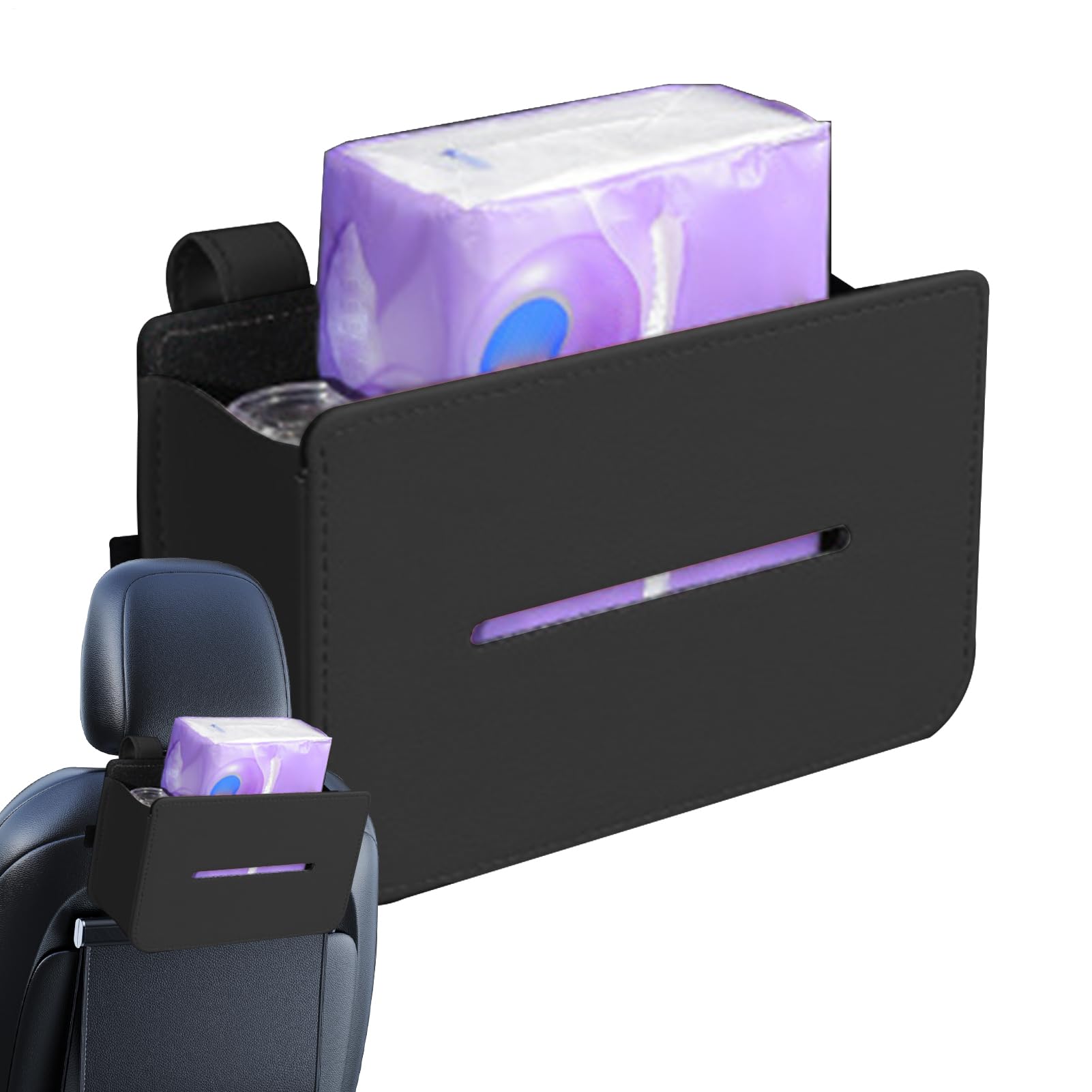 Distributeur de serviettes en papier en cuir synthétique auto chic