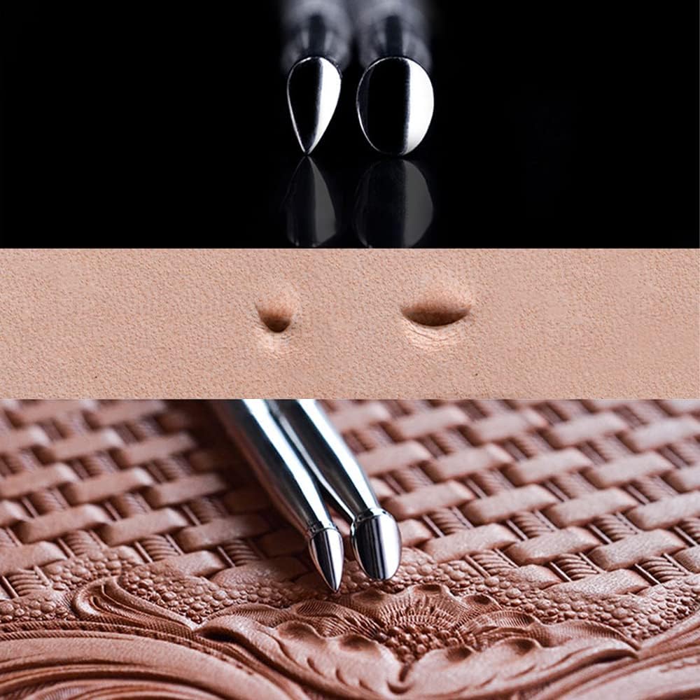 Singring Leather Stamping Tool Beveling Set 3Pcs Undercut Beveler Stamps Stainless Steel Carving DIY LeatherCrafts Kit (Undercut Beveler)