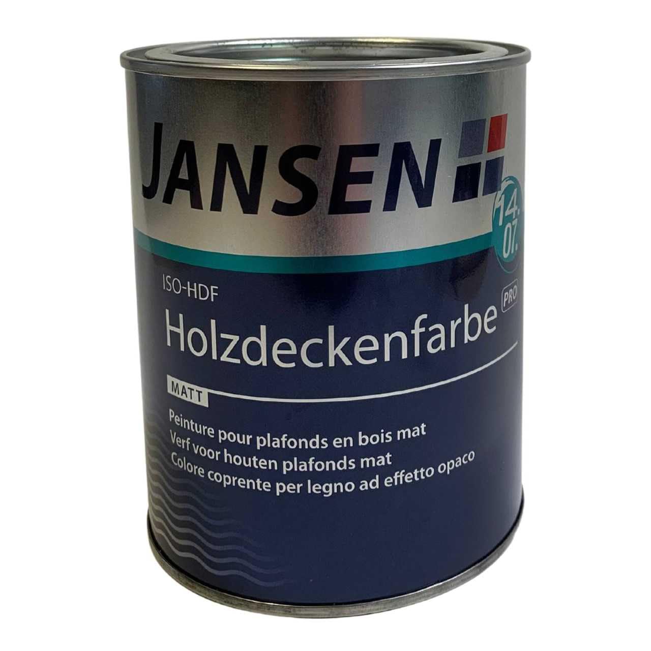 Jansen ISO-HDF Holzdeckenfarbe matt weiß 750ml Grund und Deckanstrich