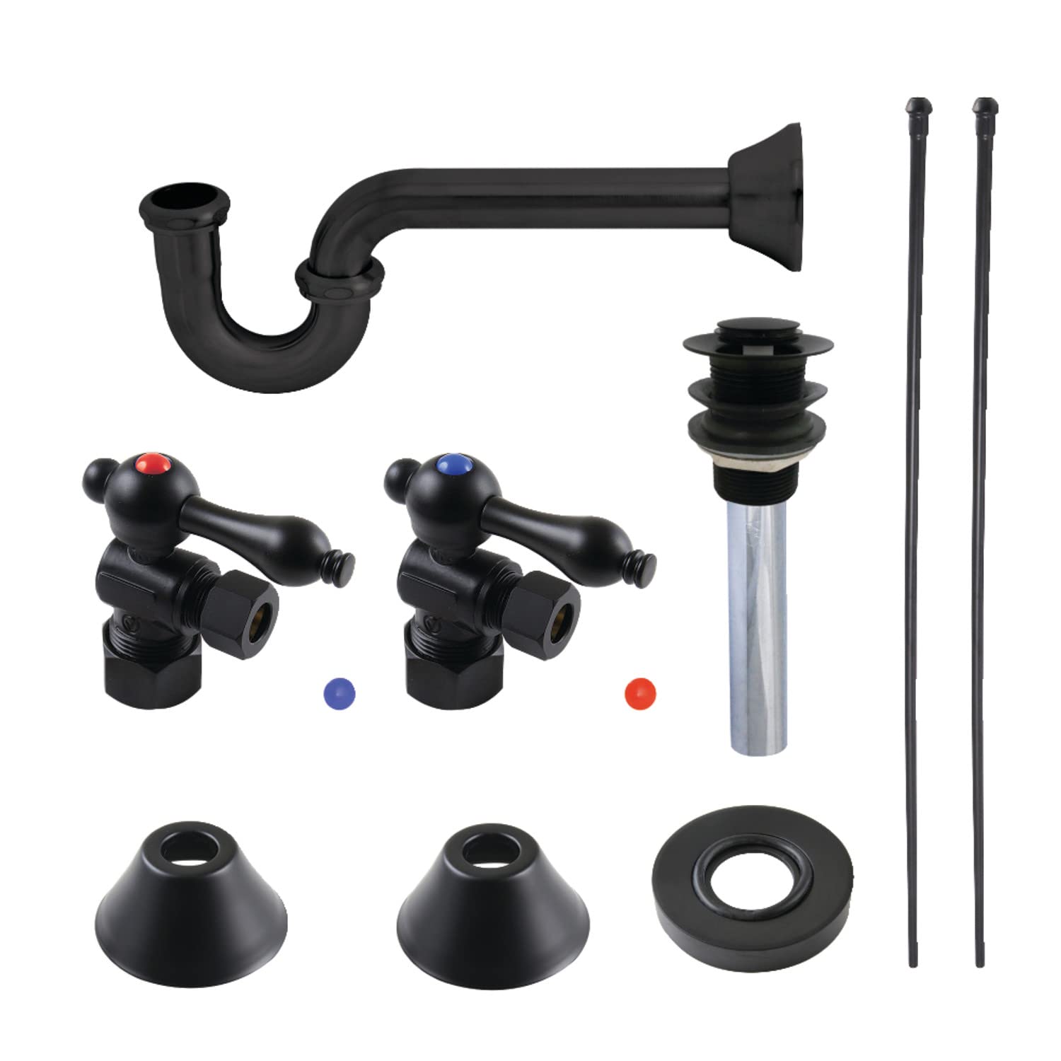 Siphon en P et bonde noir mat Kingston Brass CC53300VKB30 de qualité supérieure