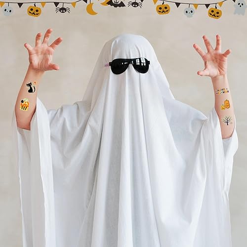 Miniatura 6 de Partywind Tatuajes de Halloween brillantes de 295 estilos para decoración de fiesta de niños, suministros de fiesta de Halloween, regalos para