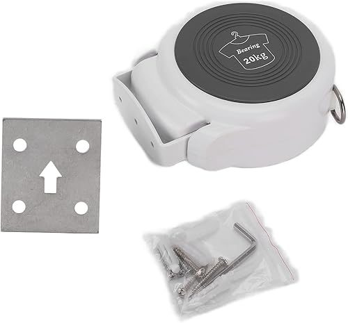 Miniatura 1 de Cuerdas de tendedero retráctil, 13.8 pies, redondas, resistentes, línea de secado de ropa, color blanco, sin perforaciones, para interiores y