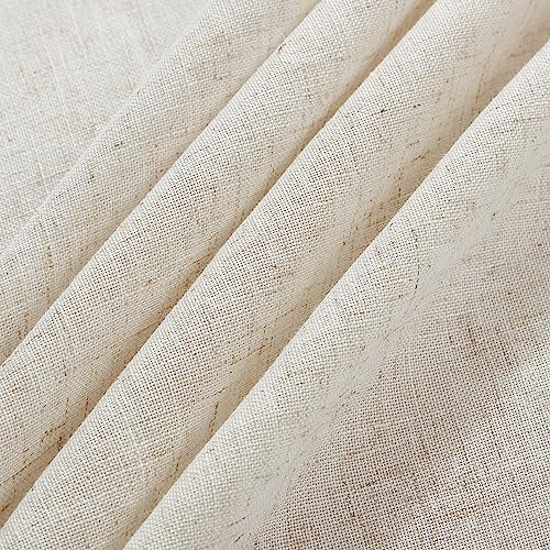 Laura Ashley Dothan Luxury Linen Blend Tablecloth for Formal Dining, Holiday, Wedding or Party, 60\" x 144\", Taupe