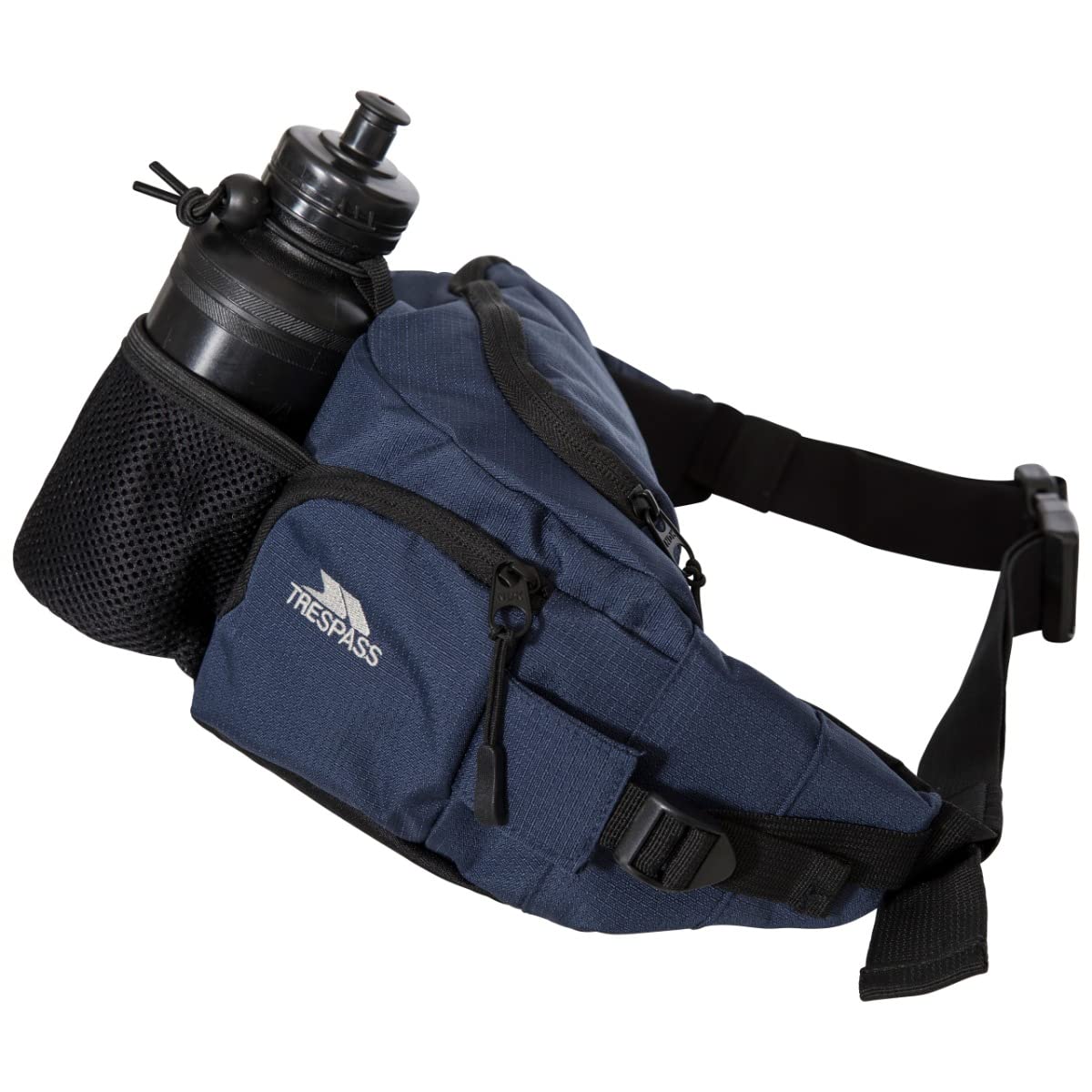 Trespass Hüfttasche Vasp 5 L – Navy Blue, Einheitsgröße, mit Trinkflasche