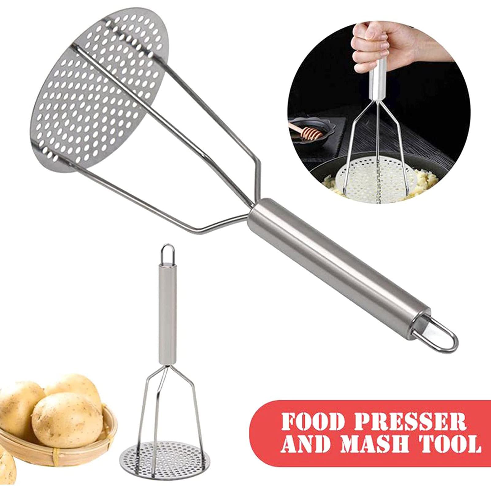 Outils de cuisine pour la cuisson - Presse-purée professionnel - Ustensile de cuisine - Presse-purée robuste - Pour pommes de terre, légumes,