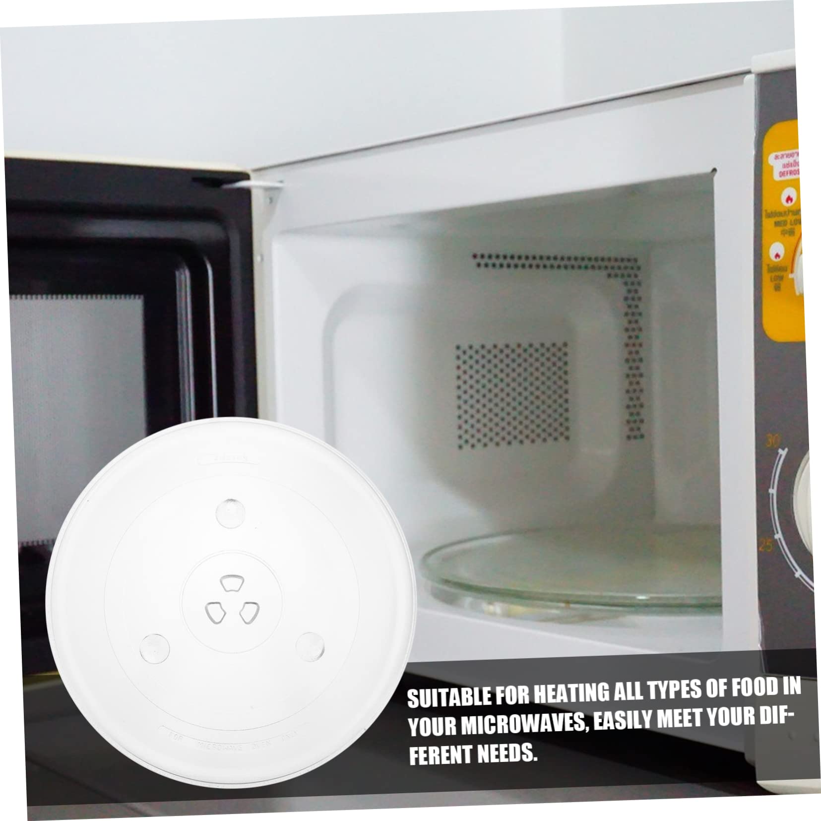 TOPBATHY Plato Giratorio de Vidrio Duradero y Estable para Microondas, Repuesto Resistente al Calor, Instalación Sencilla, Accesorio de Cocina