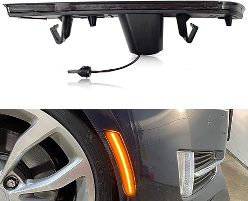 Miniatura 7 de CTSATS - Lámparas LED ámbar de repuesto para Cadilla.c CTS 2014-2019 y Cadillac ATS 2015-2019 y 2016-2024 Camaro lente ahumada LED Turn Singal Kits