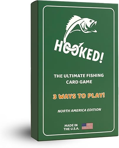 Miniatura 1 de HOOKED! Presentamos el mejor juego de cartas de pesca, 3 formas de jugar, aprende datos sobre peces, juego familiar para niños y adultos, regalo