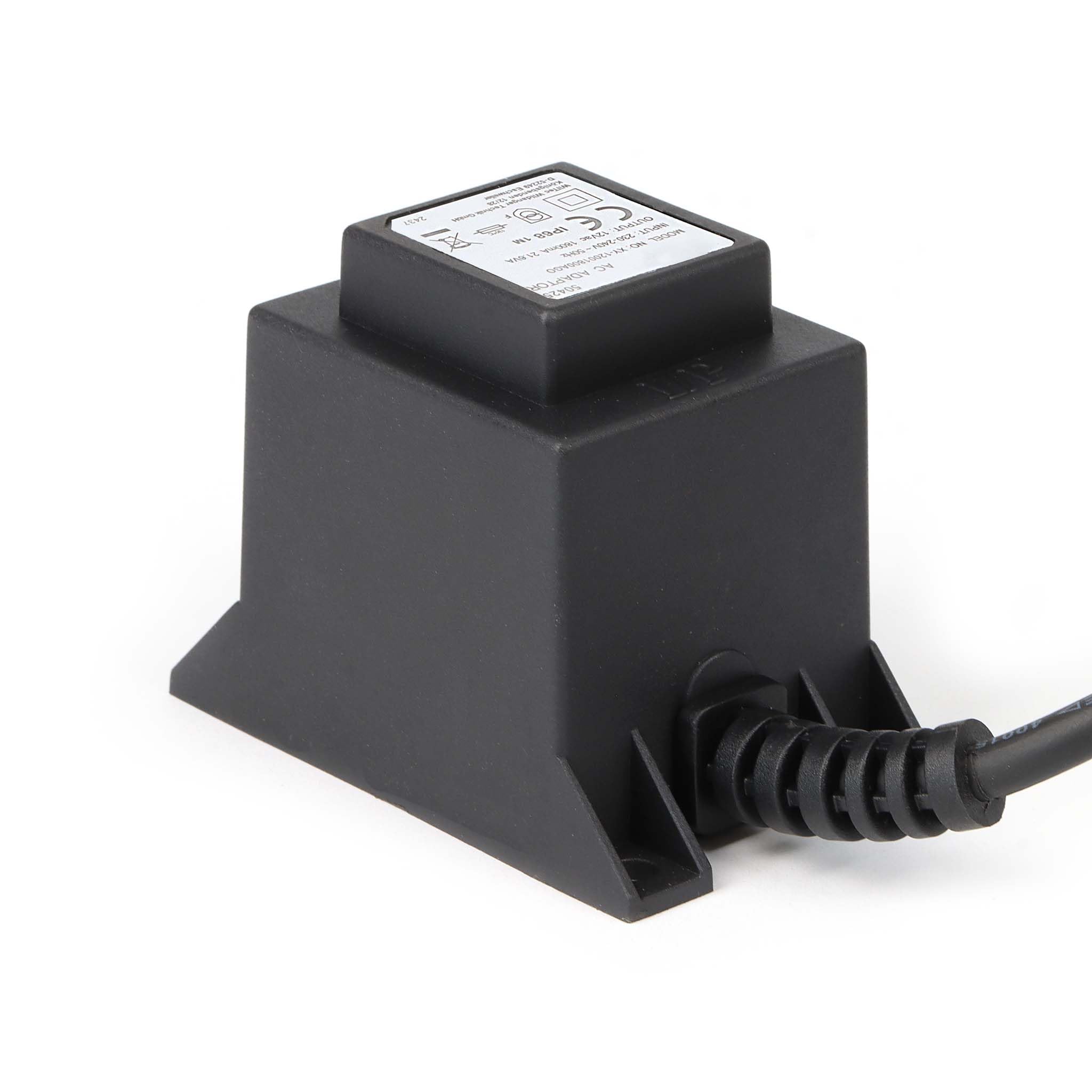 SunSun Netzteil JBA48V-12-1800U 12 V 1800 mA, 2-poliger Netzadapter mit Niedervolt-Stecksystem, Transformator IP68 für Teichbeleuchtung und Garten