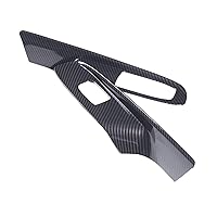 Vista 8 de Cubierta para interruptor de elevación de ventana compatible con Chevrolet Corvette C8 2020-2023, accesorios C8 (patrón de fibra de carbono)