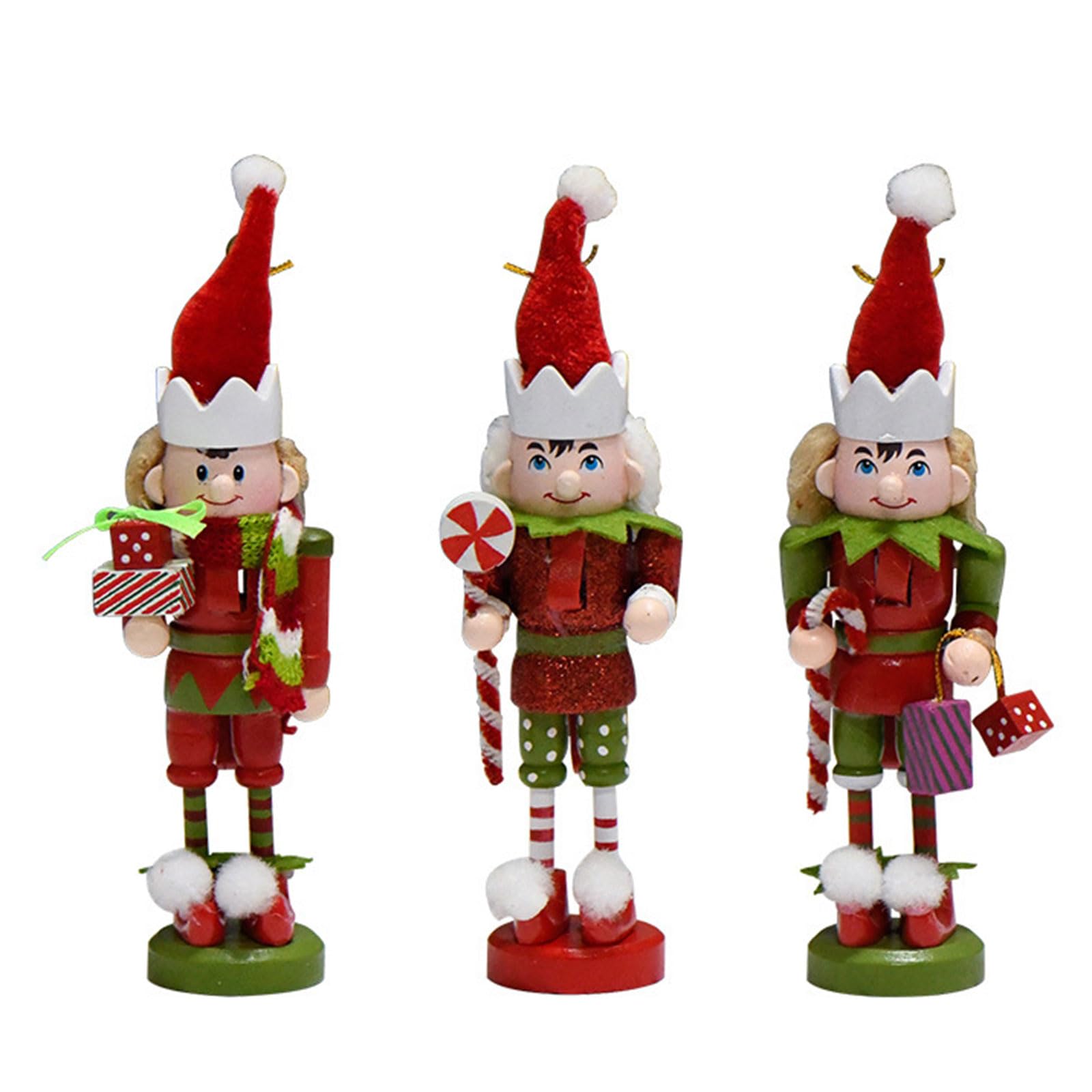 Tsophreniq Christmas Nutcrackers Ornament Wooden Decorations Soldier Standing Decorations for Table Ornament