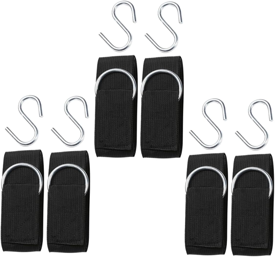 6pcs Durable Adjustable Swing Hanging Strap Kit Outdoor Hammock Ropes for Swings Tree and Garden Use Easy to Install Safe for Trees Weather-Resistant