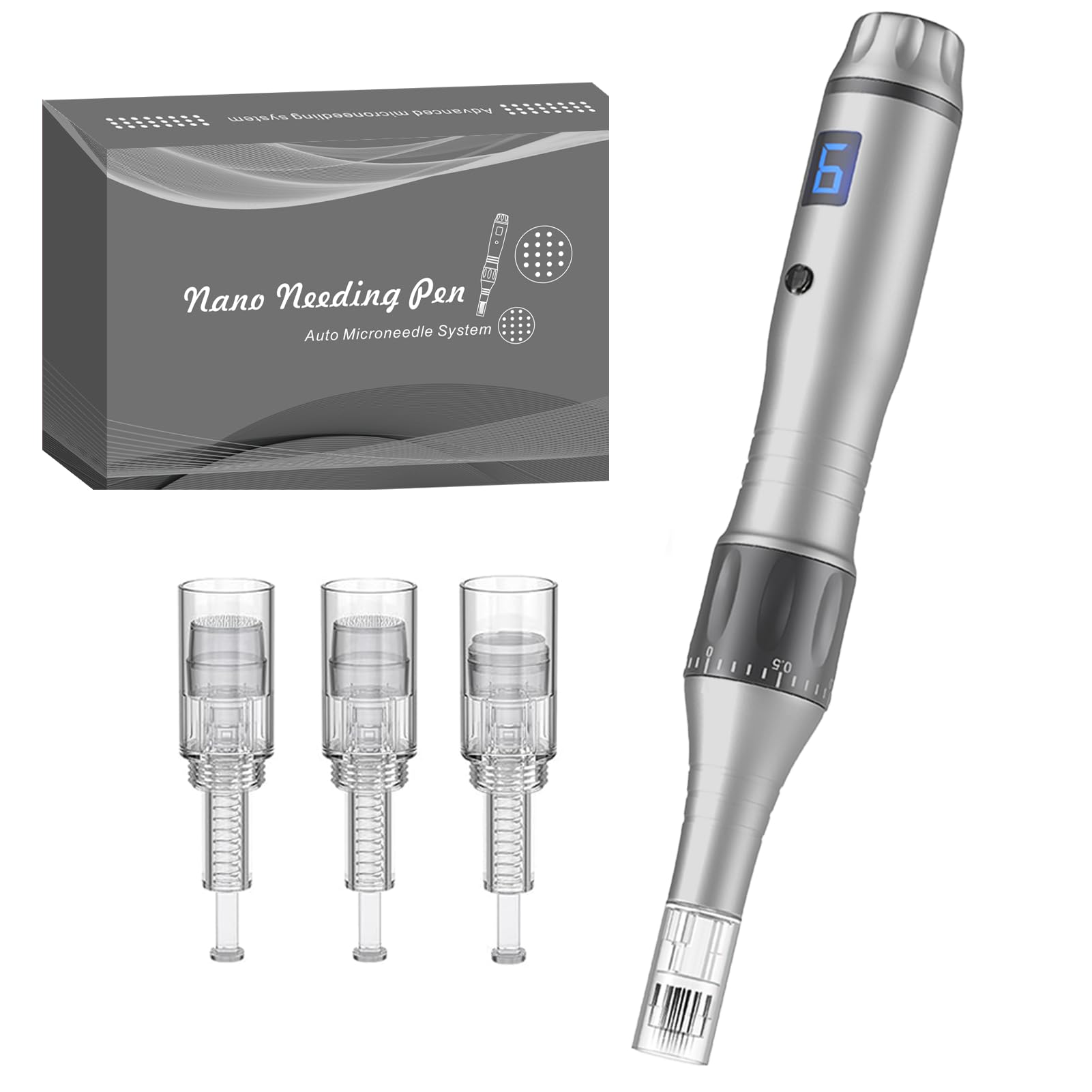 Microneedling Pen SWORCHI Dermapen con 9 livelli di velocità, dispositivo microneedling lunghezza regolabile elettrico Microneedling Pen Pen Beauty Pen con 12 cartucce (Microneedling Pen 2026)