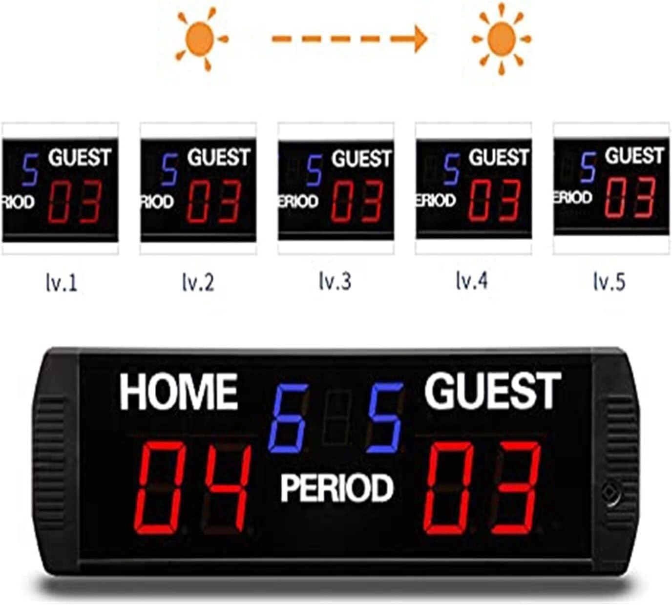 TIST Basketball Scoreboard Portable Scoreboard Wall Mounted Electronic LED Football Digital Scoreboard