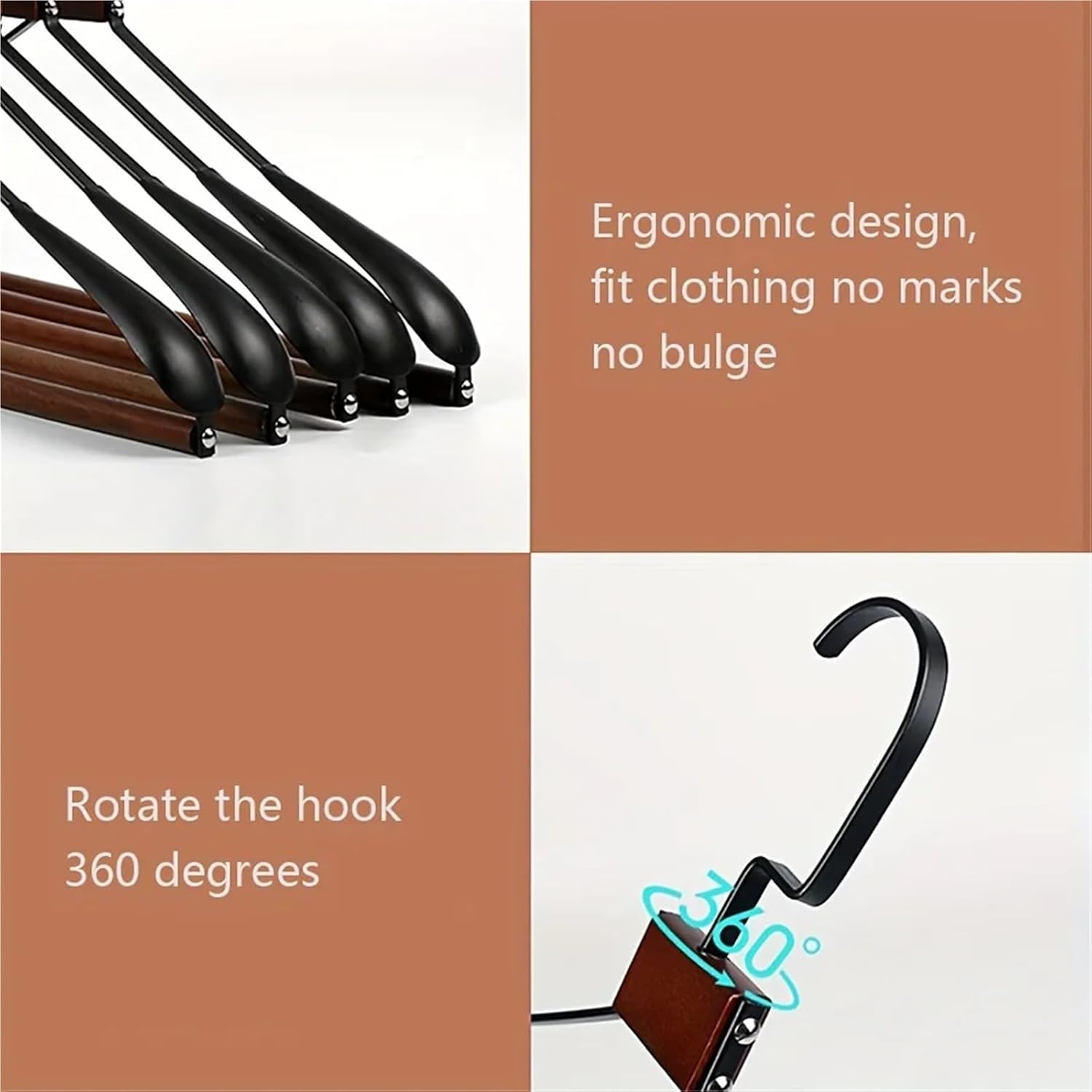 Suit Hangers Thickened Wide-Shoulder Beech Iron Suit Hanger Seamless Non-Slip Metal Hanger Home Hotel Dry and Wet Dual-use Hange(White,3pcs)