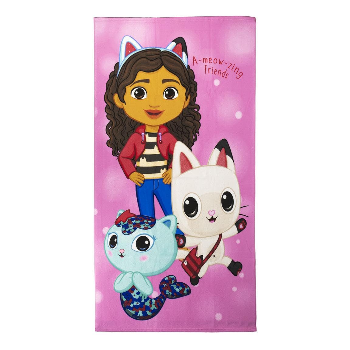 Gabby Et La Maison Magique Duo ET Pink Bath Cape And Beach Towel Set - 3