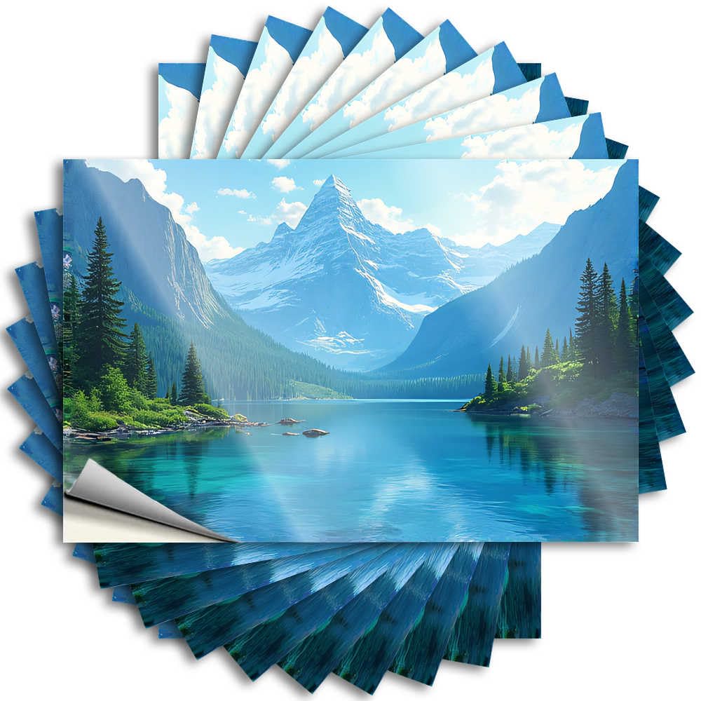 Serene Lake Amidst Majestic Mountains Hard Love - Gamers Accessories Tattoos Self Adhesive Sticker(6X9CM)