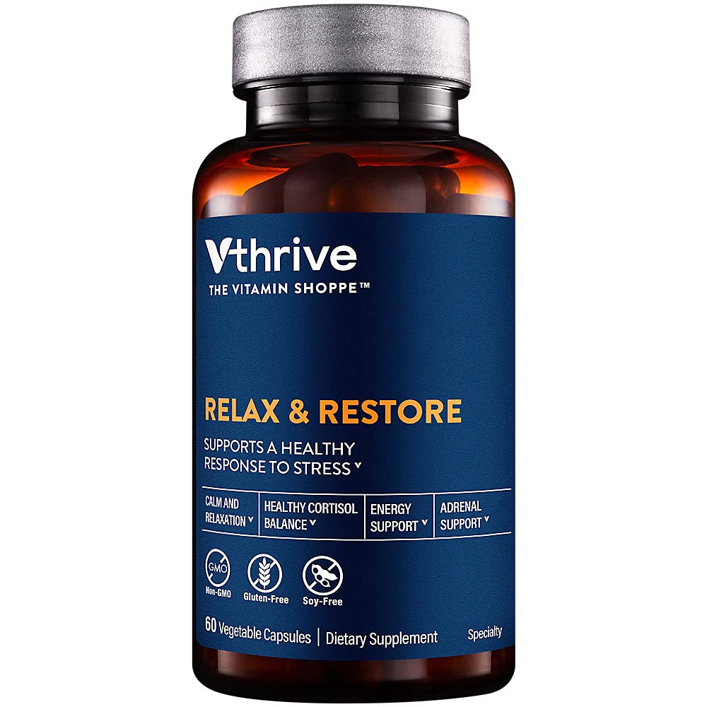 Vthrive Relax and Restore, Stress and Adrenal Support, 60 Capsules