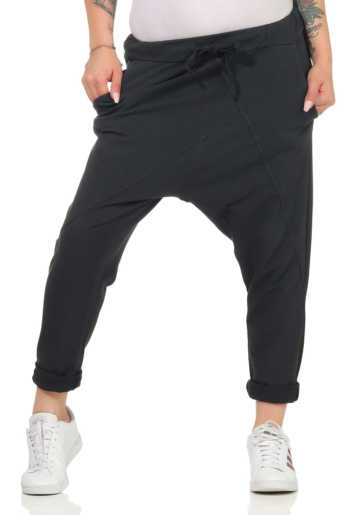 Pantalones de chándal para mujer, estilo boyfriend para ocio, deporte y fitness, 104, gris oscuro, 36 - 40