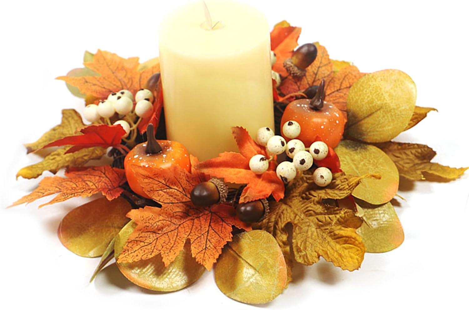 Fall Candle Rings 12inch Pumpkin Maple Leaf Candle Holder