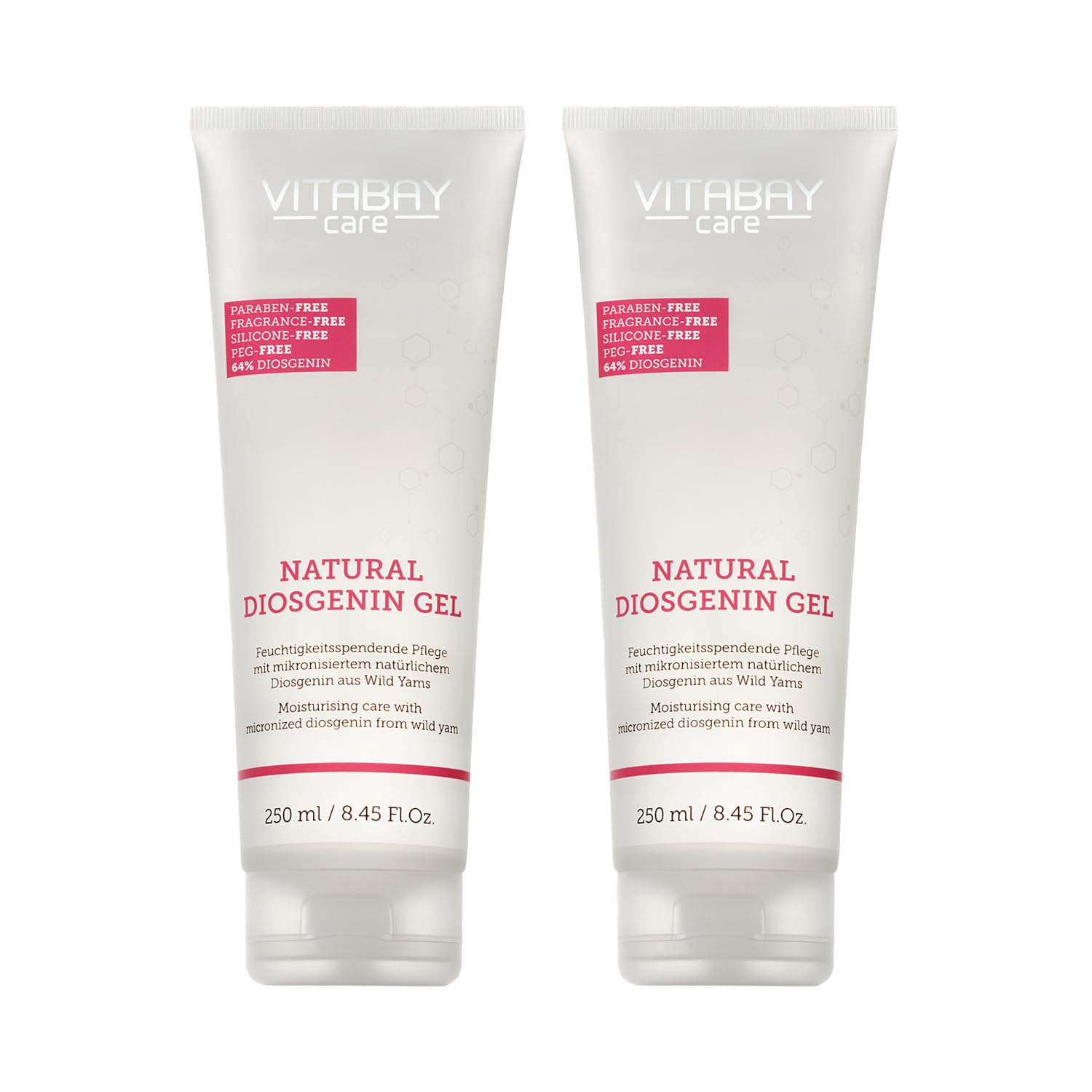 Vitabay Natural Diosgenin Creme mit Yamswurzel 500 ml – Feuchtigkeitspflege | mit 64% Diosgenin aus Wild Yam – Creme für Gesicht & Körper – Vegan & frei von Parabenen, Silikonen und Mineralöl