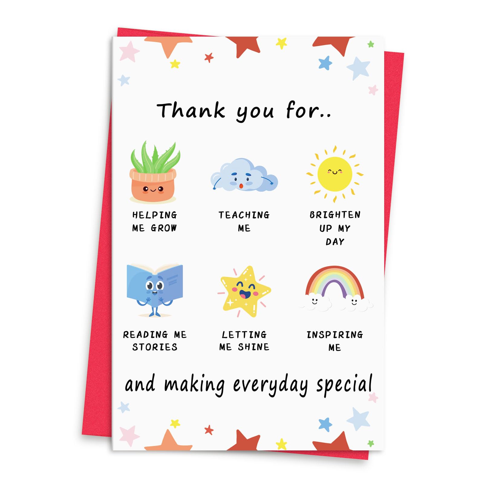 xiangqiankan Thank You Teacher Card, Funny Daycare Teacher Appreciation Gifts for Men Women, Thank You for Helping Me Grow, Best Teachers Appreciation