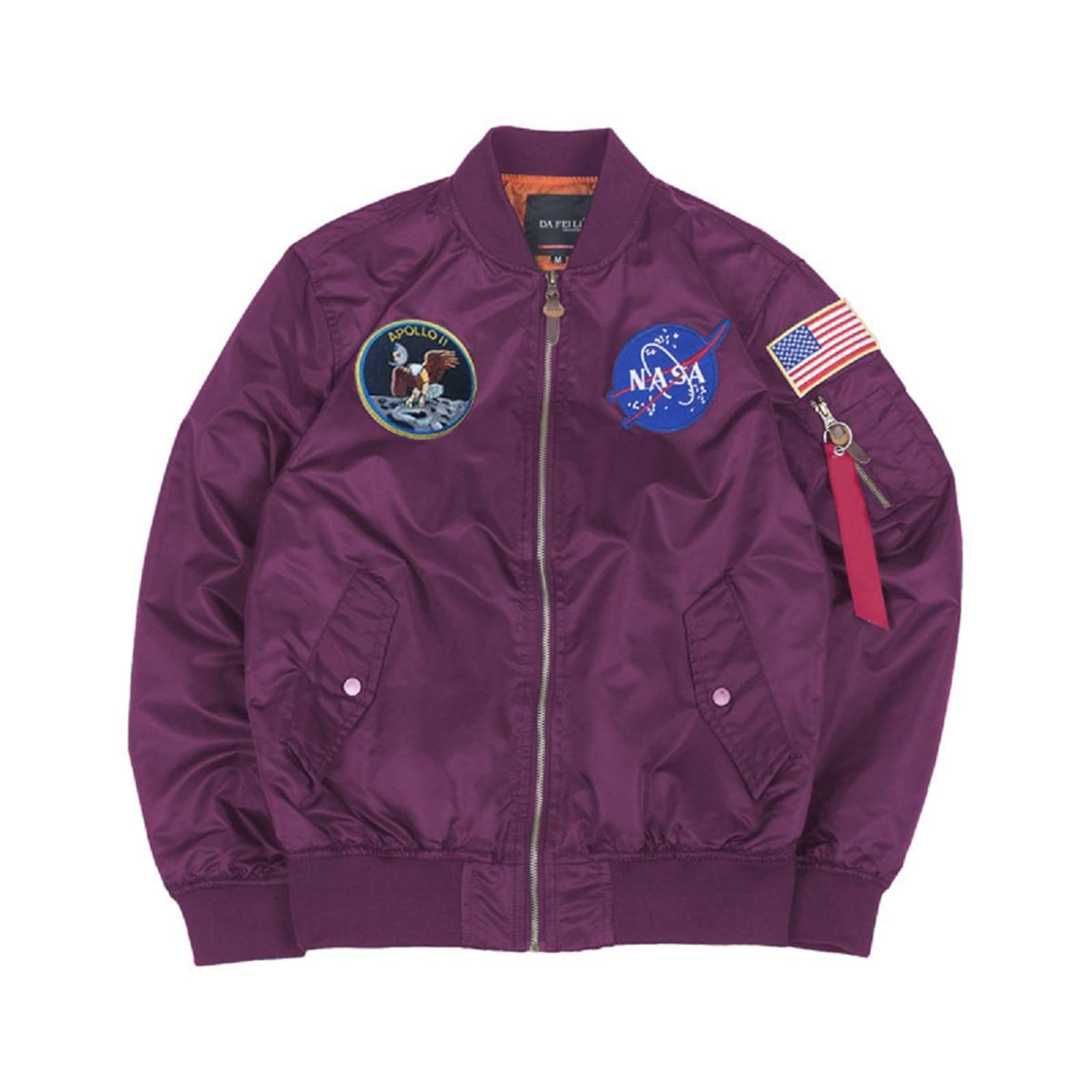 CORIRESHA Mens Apollo NASA Patches Slim Fit Bomber Jackets Windbreaker