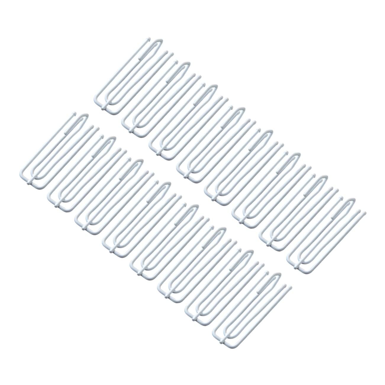 MUCKLILY 15pcs Metal Curtain Hooks Stainless Steel Drapery Four Fork Design for Pinch Pleat and Buckram Curtains for Window Shower and Blackout Drapes White