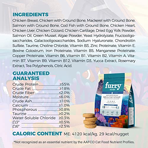 Furry Wonder Freeze Dried Raw Cat Food Grain Free Mighty Nuggets For Cats 16 Ounce, Fish Recipe High Protein Dinner Patties For All Breeds And Life Stages #TOP5