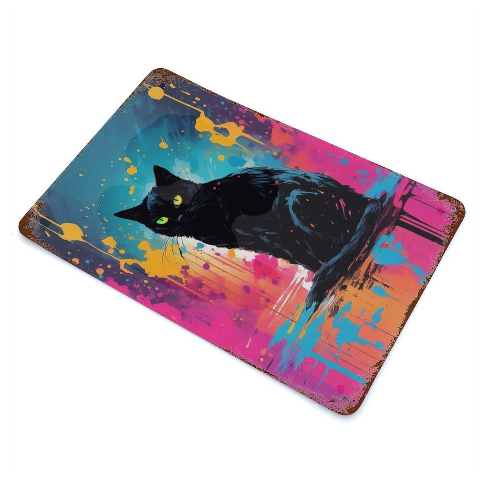 Cat009 Retro Metal Sign 11.8"x7.9", Ideal for Shed, Workshop And Garage Wall Decor
